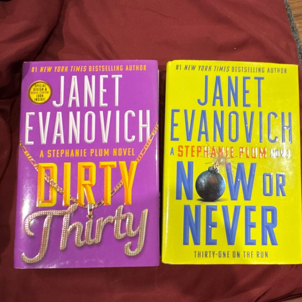 Janet Evanovich Dirty Thirty & Now or Never Hardcover Stephanie Plum Dust Jacket
